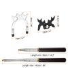 PATIKIL Retractable Billiards Cue Stick Bridge, Wooden Pool Cue Accessory with Removable Metal High Bridge Head for Pool Table Competition, Silver/Black view 2
