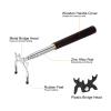 PATIKIL Retractable Billiards Cue Stick Bridge, Wooden Pool Cue Accessory with Removable Metal High Bridge Head for Pool Table Competition, Silver/Black view 4