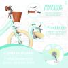 vollsch 16 Inch Little Kids Bike for Age 7-15 Years Old Girls Toddlers Retro Vintage Style Bicycles with Basket Training Wheels and Bell, Mint Green view 3