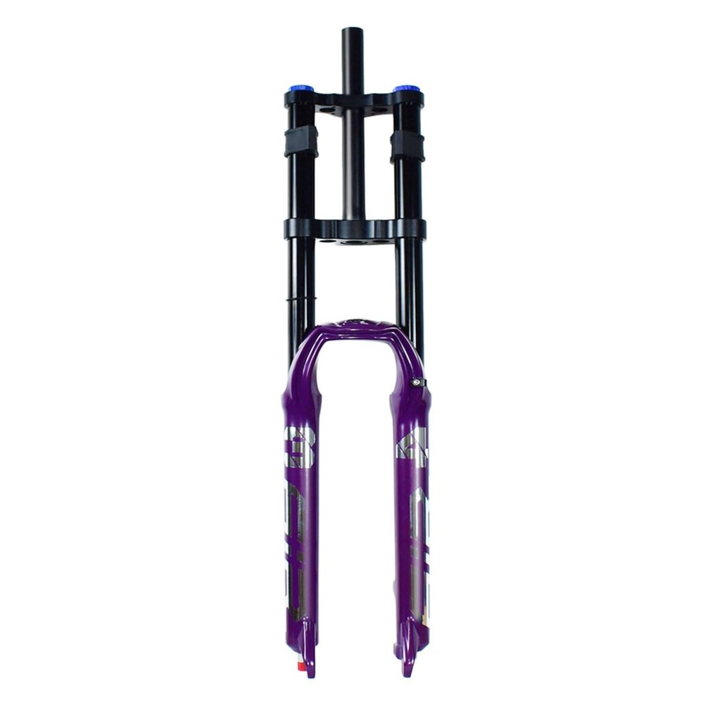 LvTu Mountain Bike Suspension Fork 26 27.5 29 Inch 00908B-34 AIR Double Shoulder for DH, Downhill, XC Offroad, Bike(Purple,26 inch)