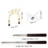 PATIKIL Retractable Billiards Cue Stick Bridge, Wooden Pool Cue Accessory with Removable Metal High Bridge Head for Pool Table Competition, Gold/White view 2