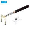 PATIKIL Retractable Billiards Cue Stick Bridge, Wooden Pool Cue Accessory with Removable Metal High Bridge Head for Pool Table Competition, Gold/White view 3