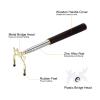 PATIKIL Retractable Billiards Cue Stick Bridge, Wooden Pool Cue Accessory with Removable Metal High Bridge Head for Pool Table Competition, Gold/White view 4