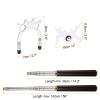 PATIKIL Retractable Billiards Cue Stick Bridge, Wooden Pool Cue Accessory with Removable Metal High Bridge Head for Pool Table Competition, Silver/White view 2