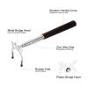 PATIKIL Retractable Billiards Cue Stick Bridge, Wooden Pool Cue Accessory with Removable Metal High Bridge Head for Pool Table Competition, Silver/White view 4
