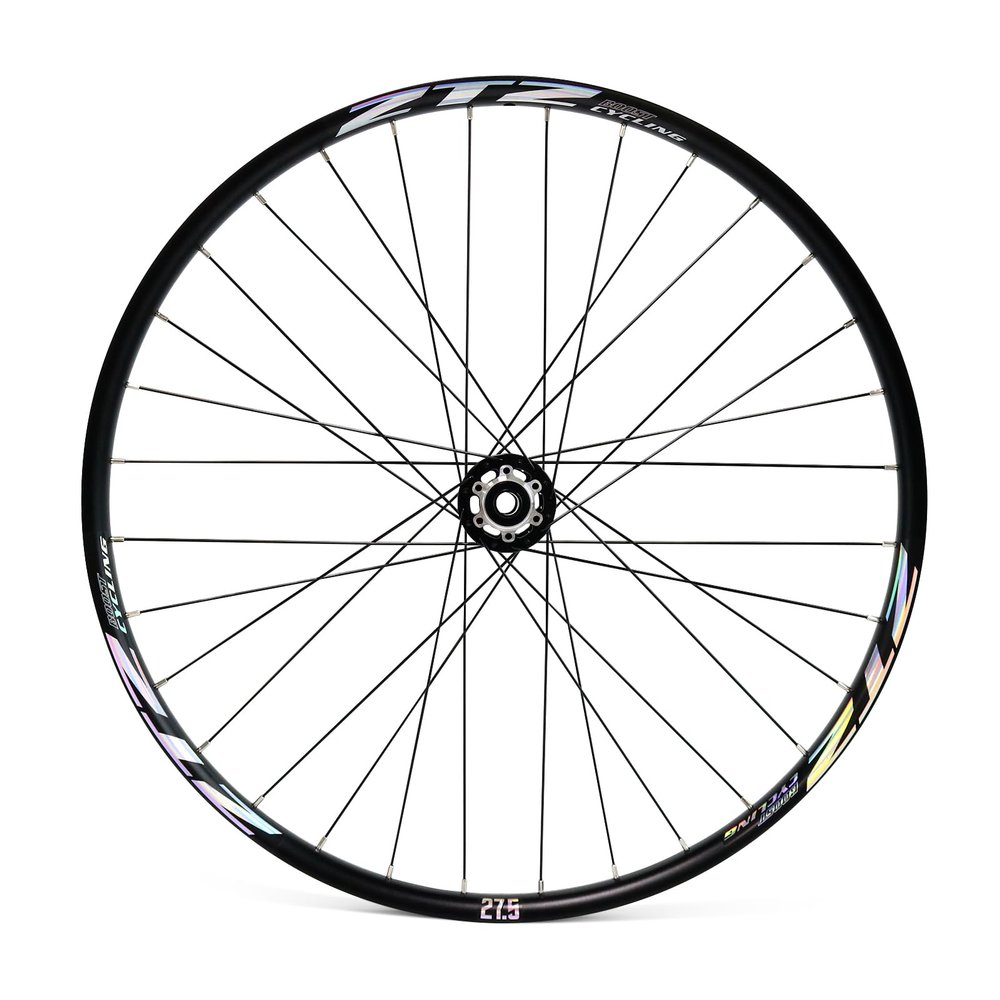ZTZ 27.5"/29" Thru Axle Boost Mountain Bike WheelsetAluminum Alloy Rim 32H Bike WheelsFront 15 * 110mm Rear 12 * 148mm Disc Brake MTB WheelSetFit 8-12 Speed Cassette (Only Front Wheel, 27.5 inch)