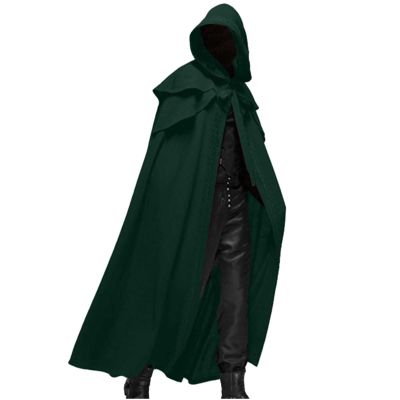 Lmdudan Unisex Mens Medieval Cape Cloak with Hood Renaissance Costuems Halloween Cosplay Tunic Gothic Witch Party Cape