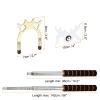 PATIKIL Retractable Billiards Cue Stick Bridge, EVA Pool Cue Accessory with Removable Metal High Bridge Head for Pool Table Competition, Gold/White view 2