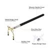 PATIKIL Retractable Billiards Cue Stick Bridge, Silicone Pool Cue Accessory with Removable Metal High Bridge Head for Pool Table Competition, Gold/White view 4
