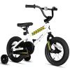 vollsch 12 Inch BMX Style Kids Bike Toddlers Bicycle with Training Wheels for 2-8 Years Old Boys Girls Coaster Brake, White view 1