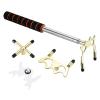 PATIKIL Retractable Billiards Cue Stick Bridge, EVA Pool Cue Accessory with Removable Metal Low/High/Cross Bridge Head for Pool Table Competition, Gold/White view 1