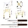 PATIKIL Retractable Billiards Cue Stick Bridge, EVA Pool Cue Accessory with Removable Metal Low/High/Cross Bridge Head for Pool Table Competition, Gold/White view 2