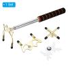 PATIKIL Retractable Billiards Cue Stick Bridge, EVA Pool Cue Accessory with Removable Metal Low/High/Cross Bridge Head for Pool Table Competition, Gold/White view 3