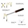 PATIKIL Retractable Billiards Cue Stick Bridge, EVA Pool Cue Accessory with Removable Metal Low/High/Cross Bridge Head for Pool Table Competition, Gold/White view 4