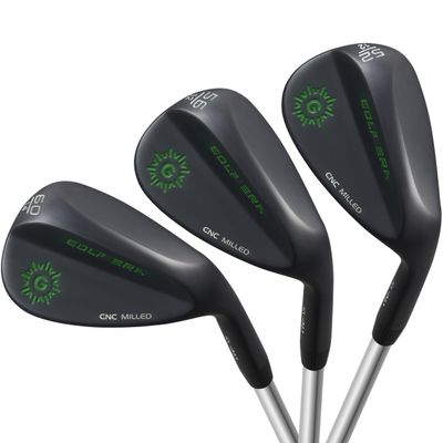 Golf Era Premium Wedge - Premium Golf Wedge Set or Individual 50/52/54/56/58/60 - CNC Milled Face for More Spin - Golf Gap Wedge Sand Wedge Lob Wedge (Black, RH 52 56 60 Set)