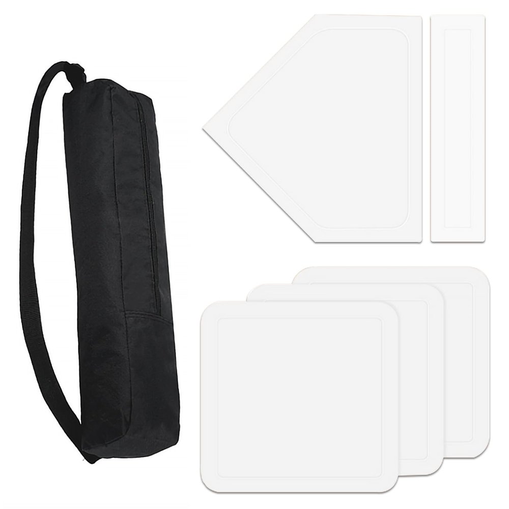 BIYQFCR White Baseball Home Plate Baseball Bases 5 Piece Set for Kids and Adults Build Strength and Flexibility for Baseball Softball Softball Backyard Playground School Practice