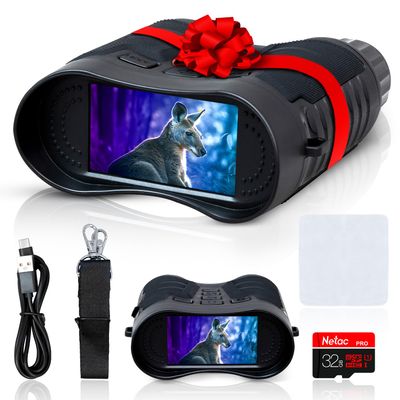 VIRTUAL HAVEN Upgraded Pro Night Vision Binoculars - Ultra 4K Night Vision Goggle with 8X Digital Zoom, 3.2" Screen Display, 32GB SD Card  See Clearly in Total Darkness
