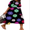 Akivide Women Casual Boho Floral Print Maxi Dress Summer Half Puff Sleeve Crewneck Tiered Swing Flowy Beach Loose Tshirt Long Dress Plus Size 2024 view 1