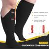Oxzawg Zipper Plus Size Compression Socks for Women Men Wide Calf, 15 mmHg Knee High Graduated Support for Circulation view 4