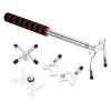 PATIKIL Retractable Billiards Cue Stick Bridge, EVA Pool Cue Accessory with Removable Metal Low/High/Cross Bridge Head for Pool Table Competition, Silver/White view 1