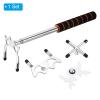 PATIKIL Retractable Billiards Cue Stick Bridge, EVA Pool Cue Accessory with Removable Metal Low/High/Cross Bridge Head for Pool Table Competition, Silver/White view 3