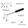 PATIKIL Retractable Billiards Cue Stick Bridge, EVA Pool Cue Accessory with Removable Metal Low/High/Cross Bridge Head for Pool Table Competition, Silver/White view 4