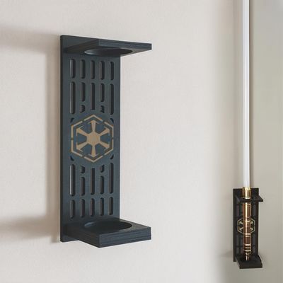 Lightsaber Wall Mount with Pattern, Wooden Lightsaber Stand for Lightsaber Display, Vertical Lightsaber Wall Mount Holder for Most Lightsaber Displays, Gift for Lightsaber Collectors (05)