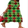 Akivide Women Casual Boho Floral Print Maxi Dress Summer Half Puff Sleeve Crewneck Tiered Swing Flowy Beach Loose Tshirt Long Dress Plus Size 2024 view 1