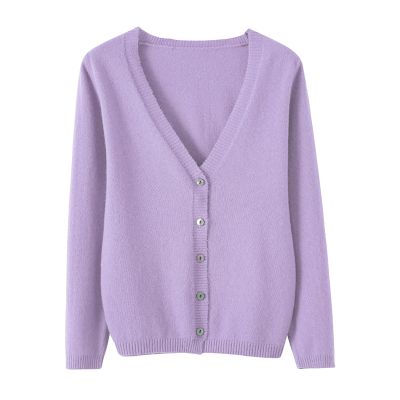 JOFOW v Neck Cardigan Sweaters for Women Women's V Neck Button Cardigan Sweater Corporate Outfits for Women Short Cardigan Sweaters for Women (Pink #2,Medium)