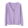 JOFOW v Neck Cardigan Sweaters for Women Women's V Neck Button Cardigan Sweater Corporate Outfits for Women Short Cardigan Sweaters for Women (Pink #2,Medium) view 1