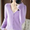 JOFOW v Neck Cardigan Sweaters for Women Women's V Neck Button Cardigan Sweater Corporate Outfits for Women Short Cardigan Sweaters for Women (Pink #2,Medium) view 3