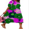 Akivide Women Casual Boho Floral Print Maxi Dress Summer Half Puff Sleeve Crewneck Tiered Swing Flowy Beach Loose Tshirt Long Dress Plus Size 2024 view 1