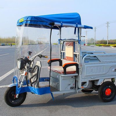 DEOPXF Adult Tricycle Cover Outdoor Waterproof Electric Tricycle Awning Sanbengzi Canvas Rain Cover Sturdy Frame Windproof Applicable to All Seasons(Blue,39.4in)