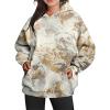 Women's Camo Hoodie Maple Leaf Print Oversized Hooded Sweatshirt view 1