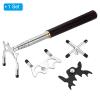 PATIKIL Retractable Billiards Cue Stick Bridge, Wooden Pool Cue Accessory with Removable Metal Low/High/Cross Bridge Head for Pool Table Competition, Silver/Black view 3
