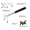 PATIKIL Retractable Billiards Cue Stick Bridge, Wooden Pool Cue Accessory with Removable Metal Low/High/Cross Bridge Head for Pool Table Competition, Silver/Black view 4