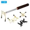 PATIKIL Retractable Billiards Cue Stick Bridge, EVA Pool Cue Accessory with Removable Metal Low/High/Cross Bridge Head for Pool Table Competition, Gold/Black view 3