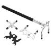 PATIKIL Retractable Billiards Cue Stick Bridge, Silicone Pool Cue Accessory with Removable Metal Low/High/Cross Bridge Head for Pool Table Competition, Silver/Black view 1