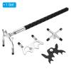 PATIKIL Retractable Billiards Cue Stick Bridge, Silicone Pool Cue Accessory with Removable Metal Low/High/Cross Bridge Head for Pool Table Competition, Silver/Black view 3