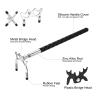 PATIKIL Retractable Billiards Cue Stick Bridge, Silicone Pool Cue Accessory with Removable Metal Low/High/Cross Bridge Head for Pool Table Competition, Silver/Black view 4