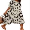 Akivide Women Casual Boho Floral Print Maxi Dress Summer Half Puff Sleeve Crewneck Tiered Swing Flowy Beach Loose Tshirt Long Dress Plus Size 2024 view 1