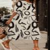 Akivide Women Casual Boho Floral Print Maxi Dress Summer Half Puff Sleeve Crewneck Tiered Swing Flowy Beach Loose Tshirt Long Dress Plus Size 2024 view 2