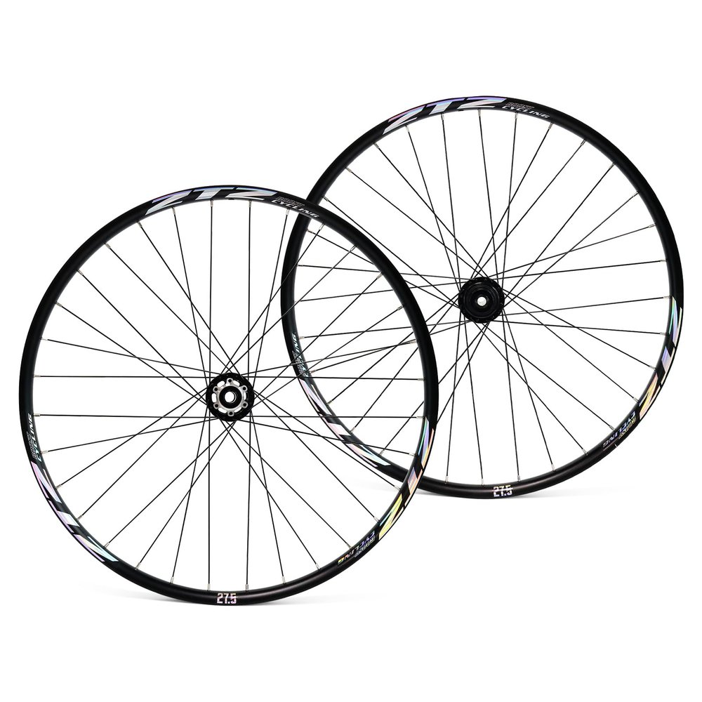 ZTZ 27.5"/29" Thru Axle Boost Mountain Bike WheelsetAluminum Alloy Rim 32H Bike WheelsFront 15 * 110mm Rear 12 * 148mm Disc Brake MTB WheelSetFit 8-12 Speed Cassette (Front+Rear Wheels, 27.5 inch)