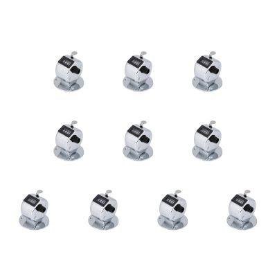 Alomejor 10Pcs 4 Digit Tally Hand Counters Metal Lightweight Ring Sports Games Golf Counter for Supermarket Counting