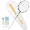 MBFISH Badminton Racket Set, Equipped with 1 Carbon Fiber Badminton Racket, 3 Shuttlecocks, 2 Replacement Grips, and 1 Badminton Bag - PHOT Series Perfect for Outdoor Sports 5U Sound Velocity 1P view 1
