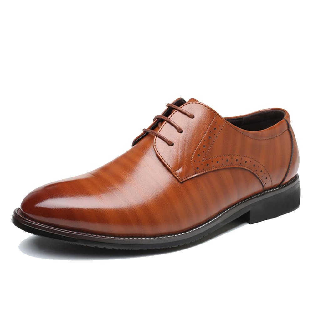 CPMBFDC Men's Oxford Shoes Comfortable Fashion Pointed Toe Dress Oxfords Shoes Classic Men's Oxford Dress Shoes (Brown,13)