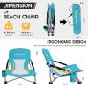 HAUSHOF Low Beach Chair, Mesh Back Folding Chair, Lightweight Low Seat Camping Chairs with Cup Holder & Hammock Tent Rain Fly, Octagonal Waterproof Camping Tarp view 3