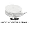 NDTEZUGT Fat Athletic Shoelaces for Skool Classic Skate Shoes, 5/8"(15mm) Wide Cotton Chunky Big Thick Replacement Laces (White, 63"/160cm) view 2