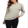 2024 Sweatshirt for Women Crewneck Long Sleeve Tops Winter Clothes Womens Fashion 2024 Brown 2XL view 4