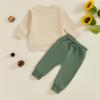Kaipiclos Fall Toddler Baby Boy Clothes Long Sleeve Crewneck Sweatshirt and Pants Cute Winter Outfits 6 12 18 24 Month 3T 4T (Apricot, 12-18 Months) view 4
